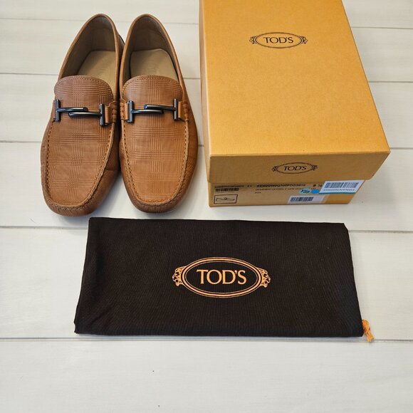 Tod's Gommino Camel Leather Loafers Drivers -- Size 10.5 US/9.5 UK - Picture 2 of 12